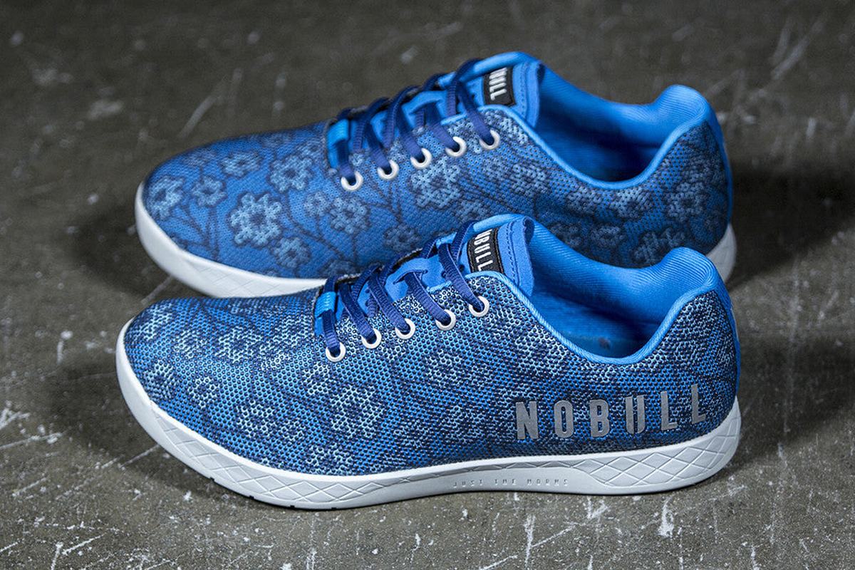 Blue Floral Men's Nobull Superfabric Trainers | USA162479