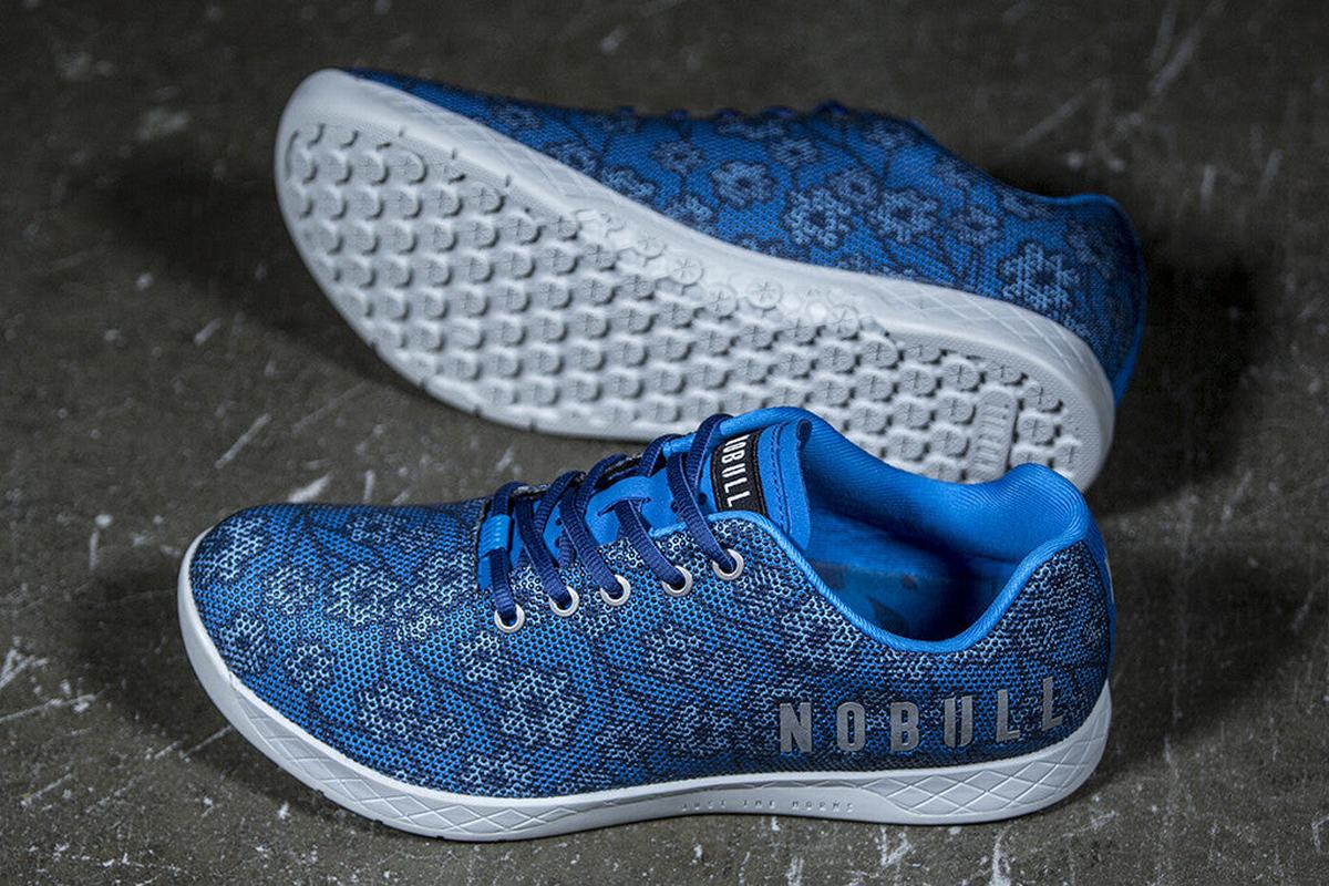 Blue Floral Men\'s Nobull Superfabric Trainers | USA162479