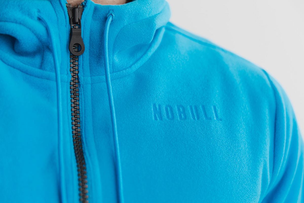 Blue Men's Nobull Arctic Zip-up Neon Jackets | USA752014