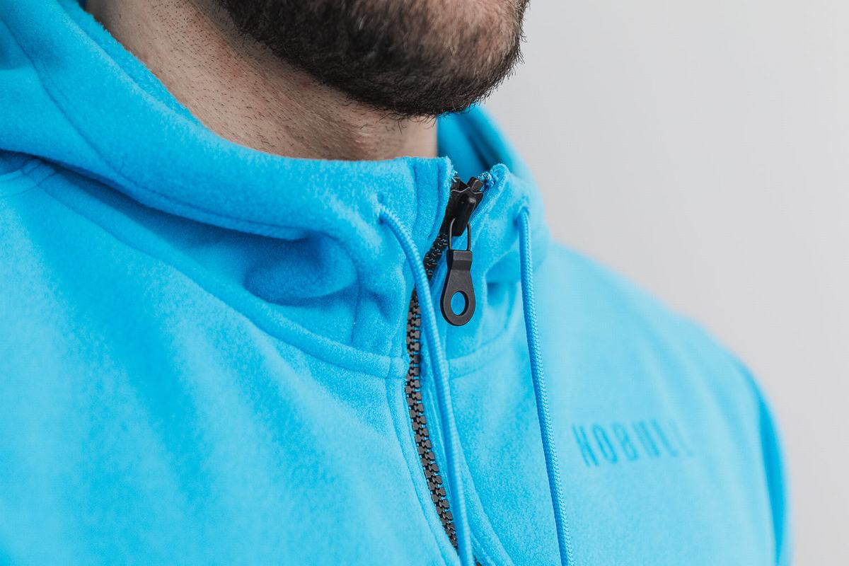 Blue Men's Nobull Arctic Zip-up Neon Jackets | USA752014