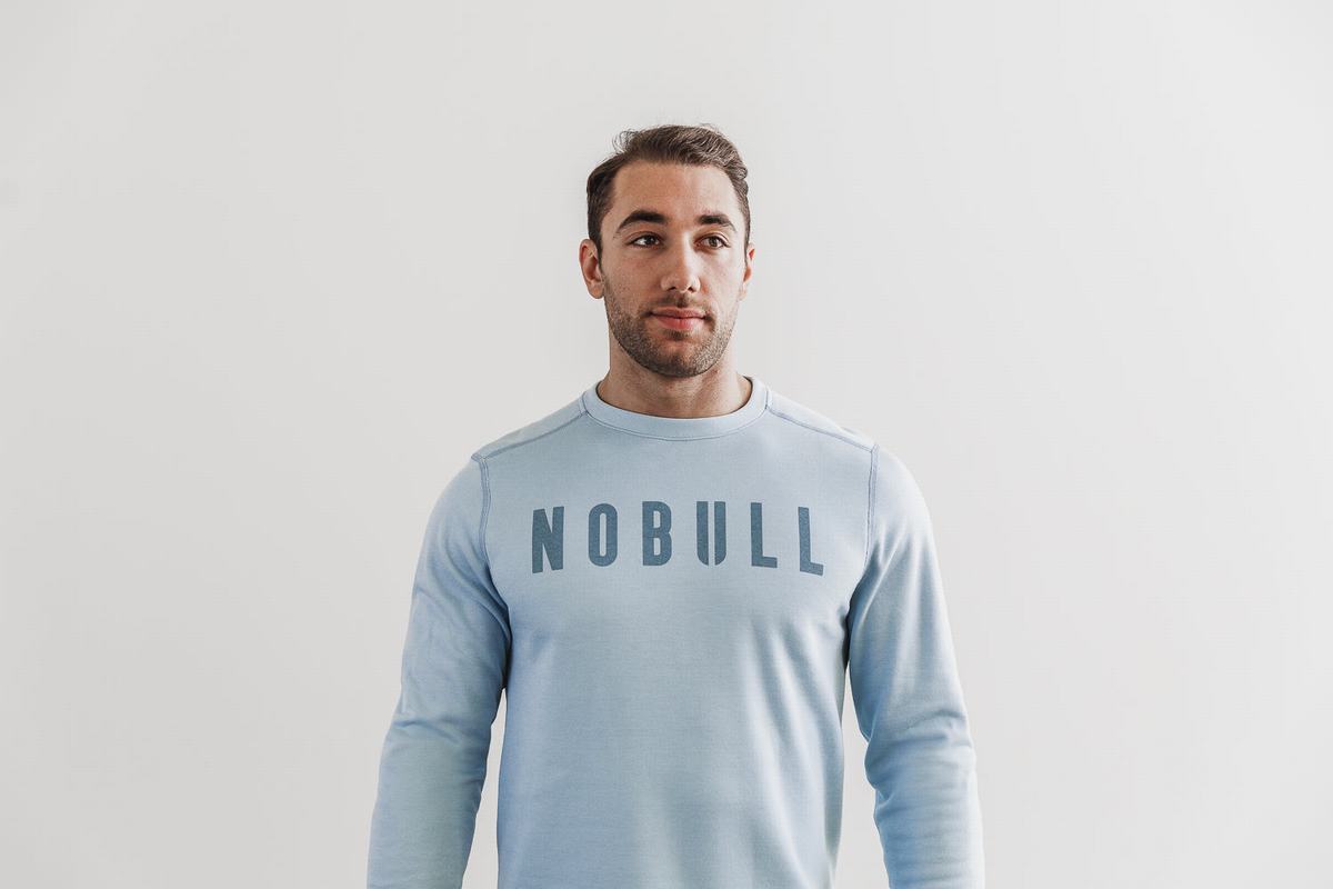 Blue Men\'s Nobull Crew Sweatshirts | USA516328