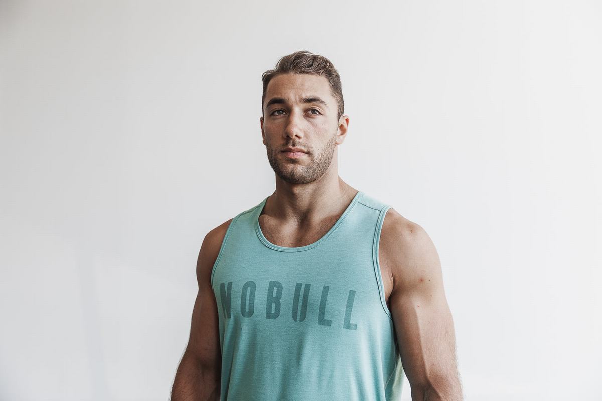 Blue Men\'s Nobull Tank Tops | USA408257