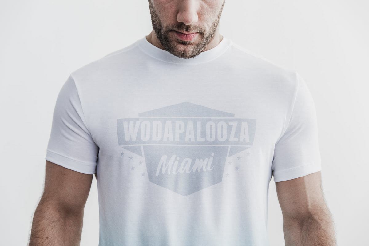 Blue Men's Nobull Wodapalooza Dip-Dye T Shirts | USA540381