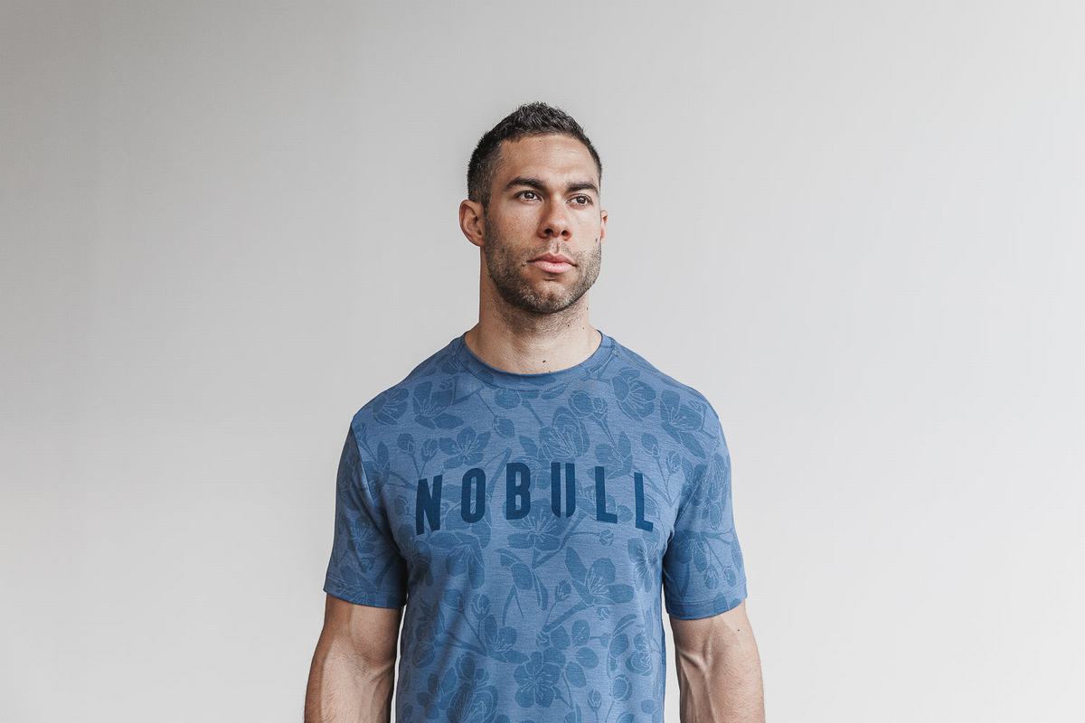 Blue Pink Men's Nobull T Shirts | USA957812