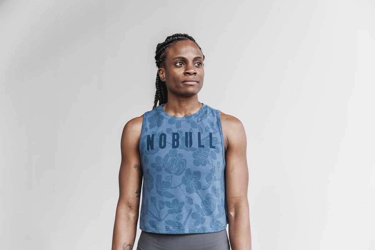 Blue Pink Women's Nobull Muscle Tank Tops | USA415792