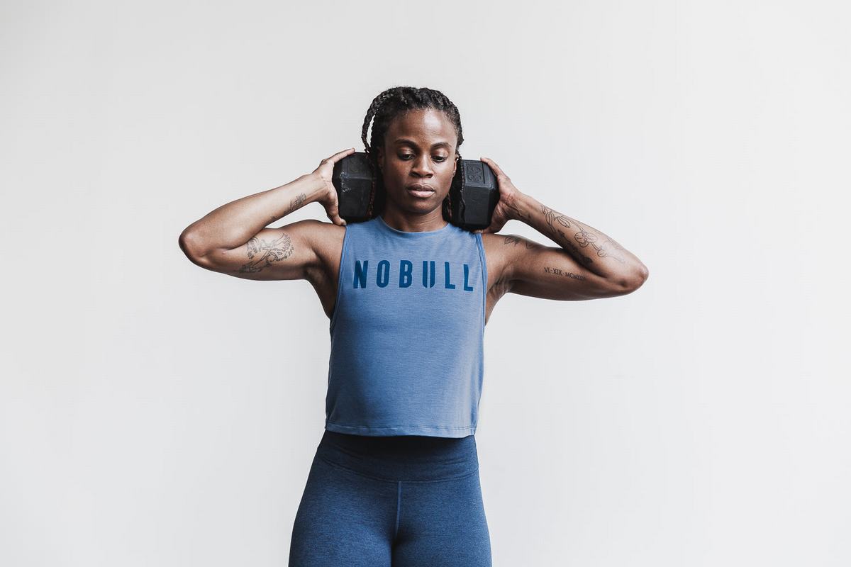 Blue Women's Nobull Muscle Tank Tops | USA068431