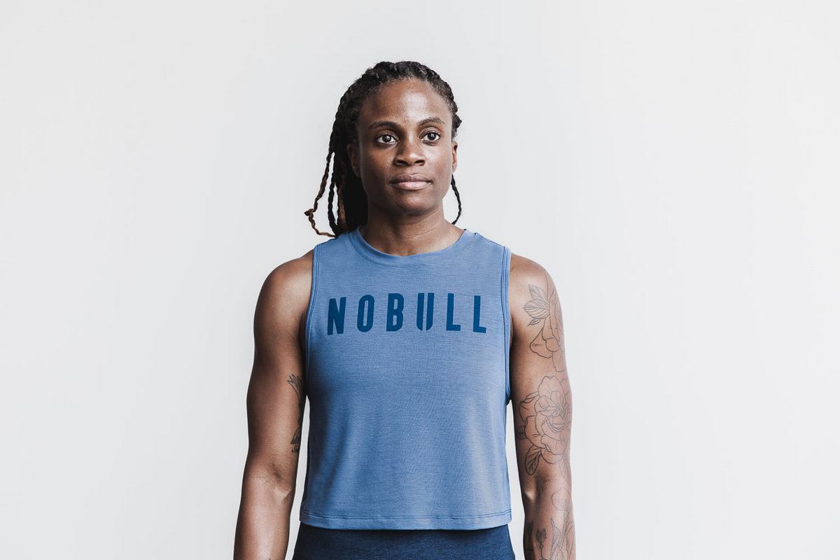 Blue Women\'s Nobull Muscle Tank Tops | USA068431