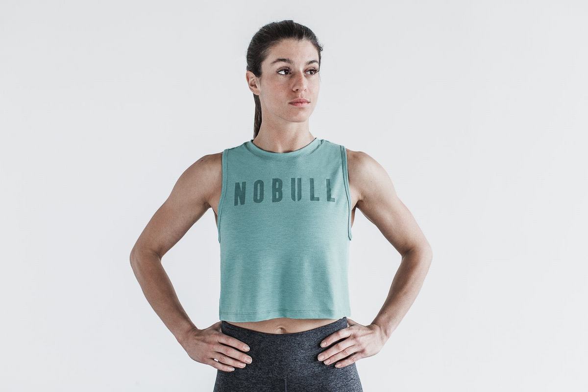 Blue Women's Nobull Muscle Tank Tops | USA083456