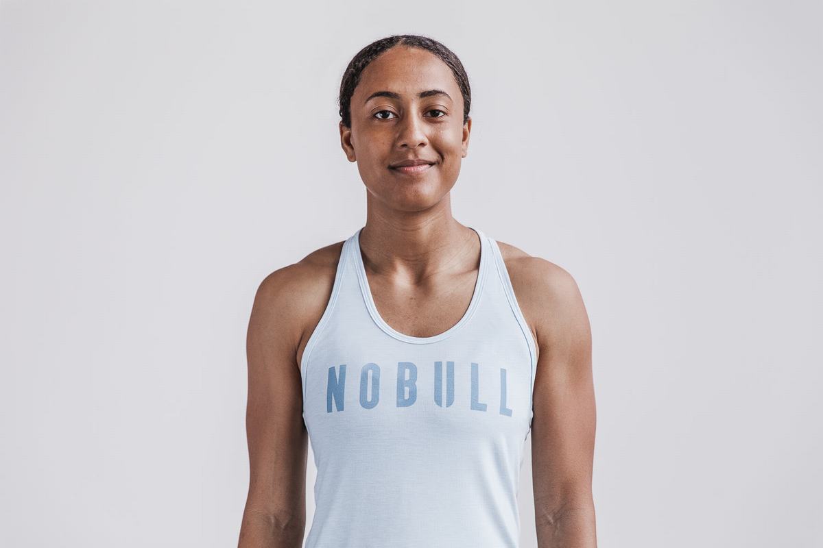 Blue Women\'s Nobull Racerback Tank Tops | USA106874