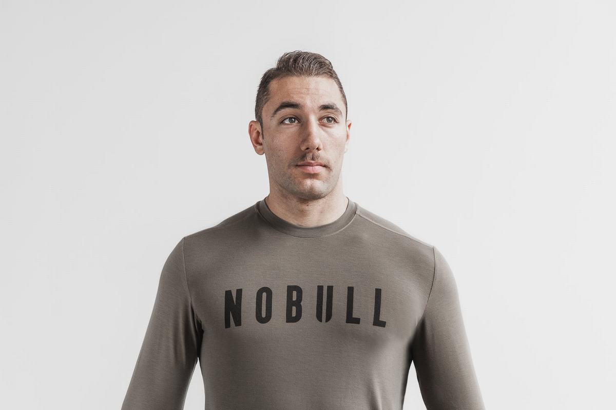 Brown Men's Nobull Long Sleeves | USA946538