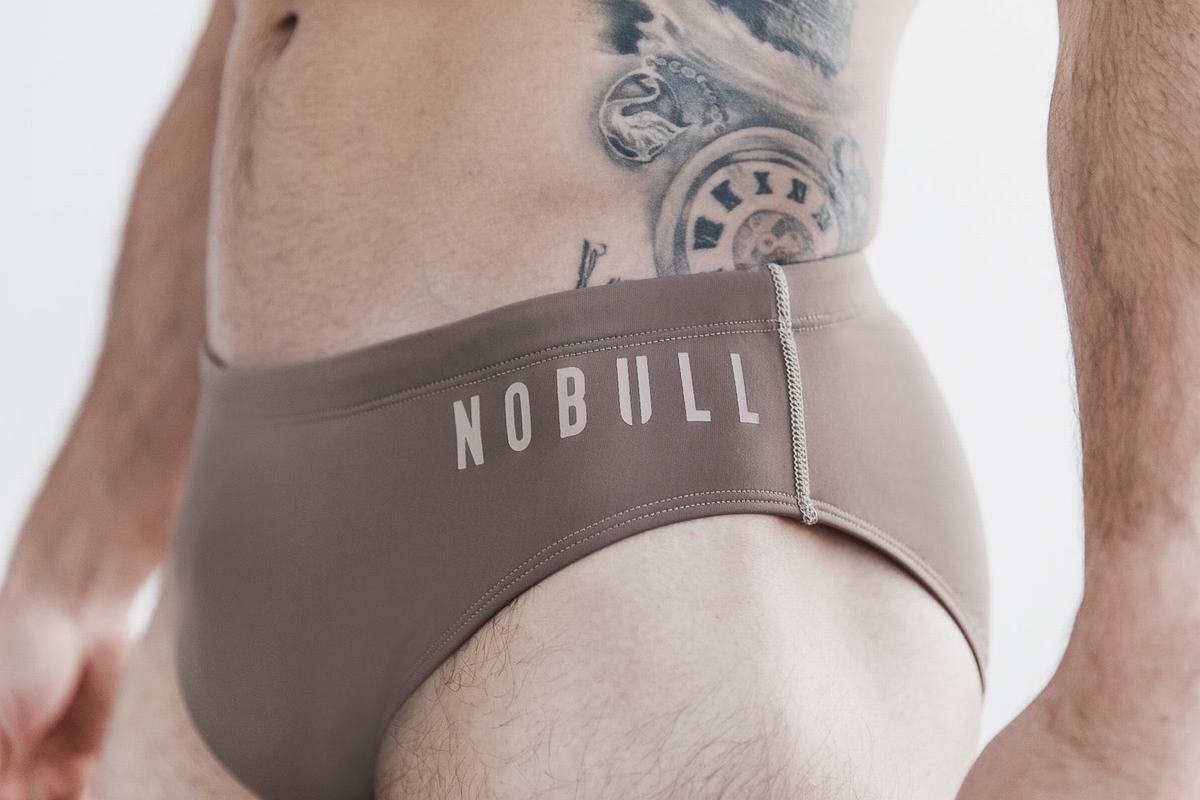 Brown Men's Nobull Swim Brief Swim | USA032914