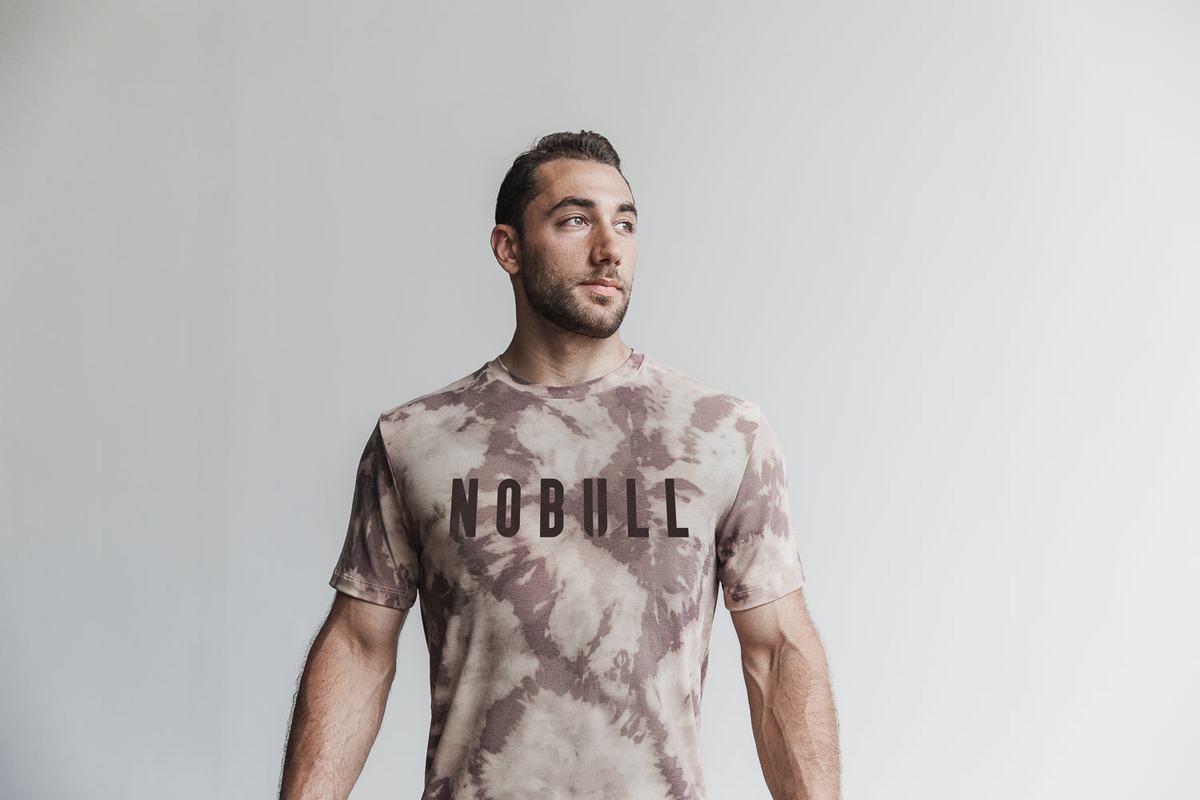 Brown Men's Nobull Tie-Dye T Shirts | USA294015