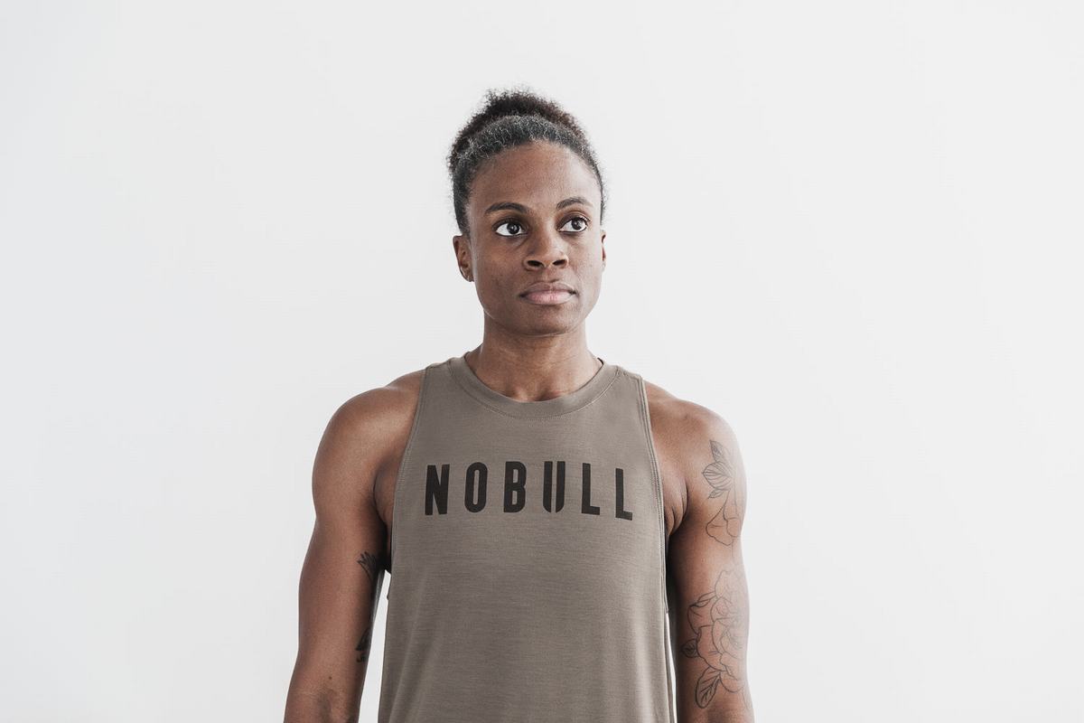 Brown Women's Nobull High-Neck Classic Colors Tank Tops | USA346279