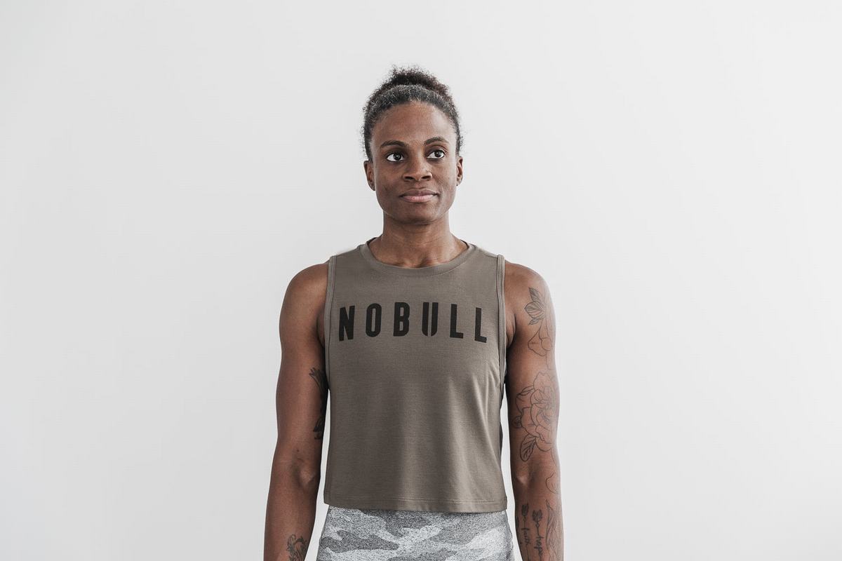 Brown Women's Nobull Muscle Tank Tops | USA719285