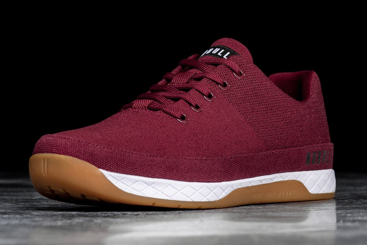 Burgundy Men's Nobull Canvas Trainers | USA468759