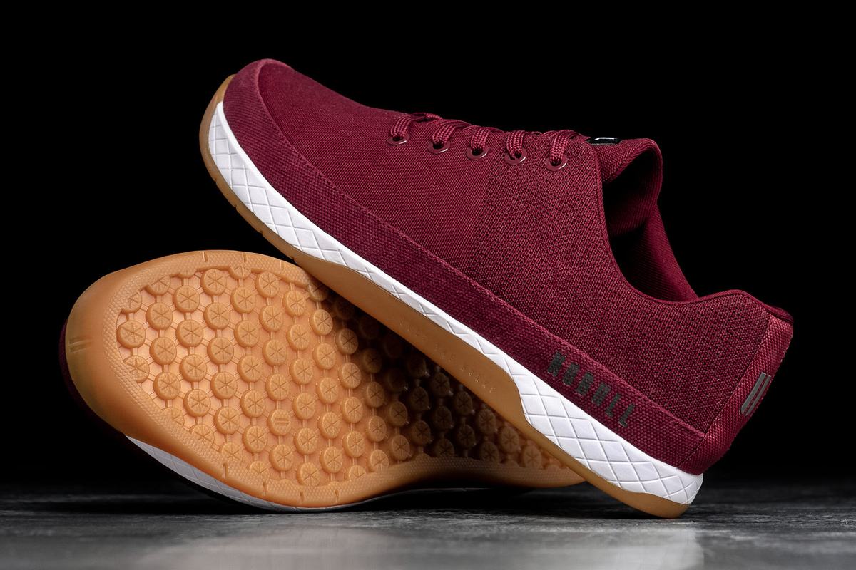 Burgundy Men's Nobull Canvas Trainers | USA468759