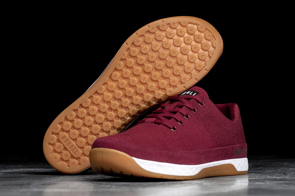 Burgundy Men's Nobull Canvas Trainers | USA468759