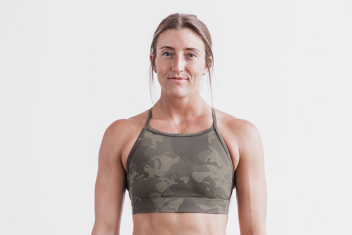 Camo Women\'s Nobull High-Neck Sports Bras | USA429170