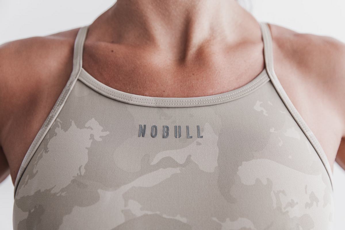 Camo Women's Nobull High-Neck Sports Bras | USA785140