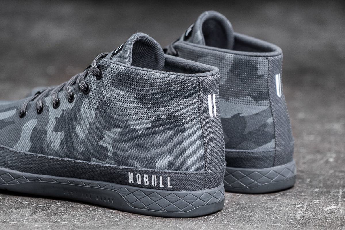 Dark Camo Men's Nobull Canvas Mid Trainers | USA390274