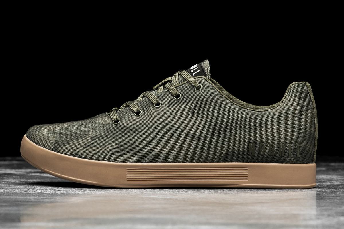 Dark Camo Men\'s Nobull Canvas Trainers | USA042951