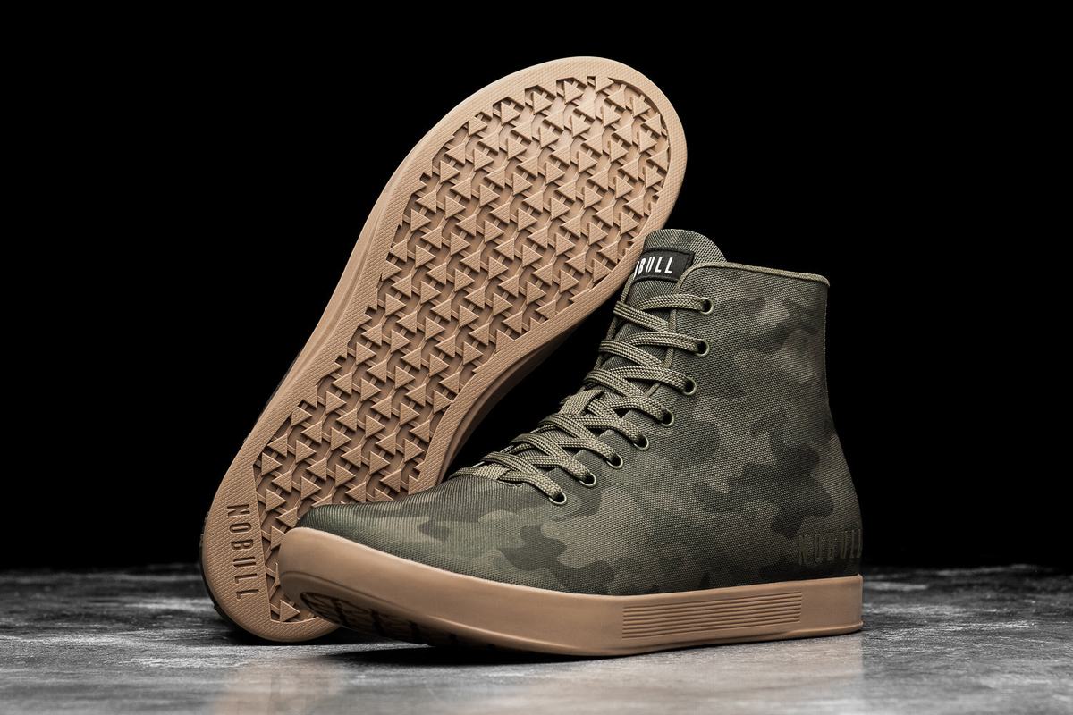 Dark Camo Men's Nobull High-Top Canvas Trainers | USA953402