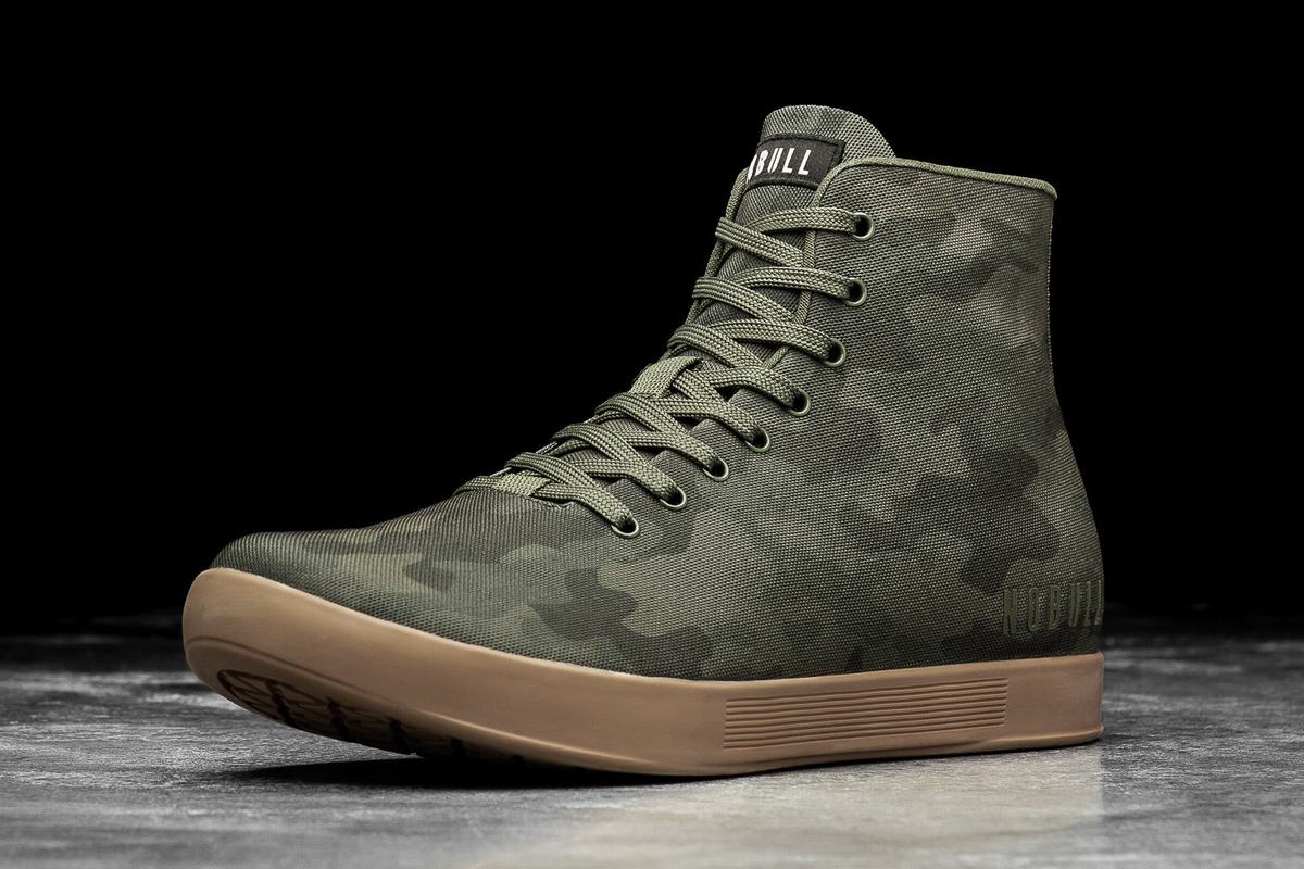 Dark Camo Men\'s Nobull High-Top Canvas Trainers | USA953402