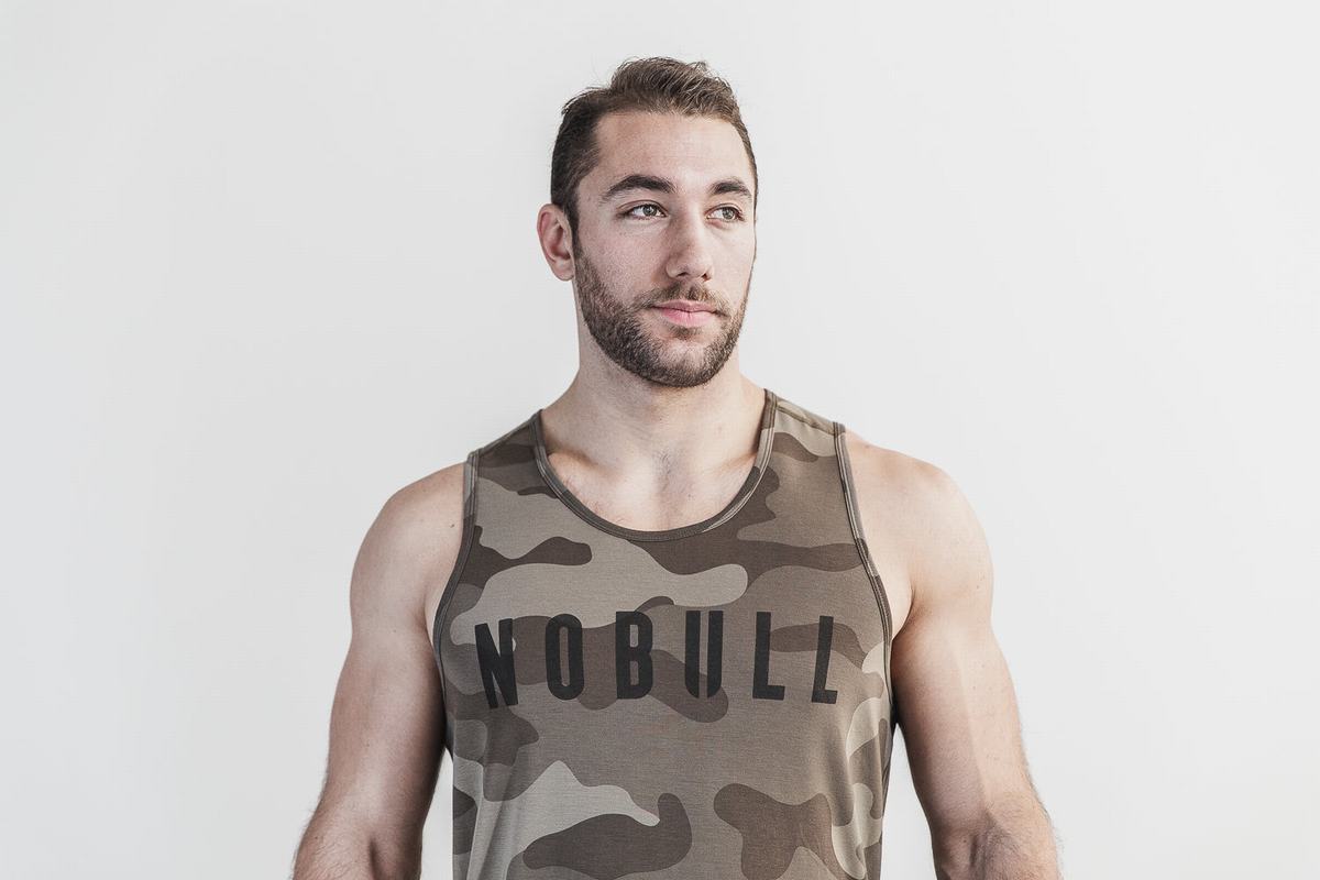 Dark Camo Men\'s Nobull Tank Tops | USA402179