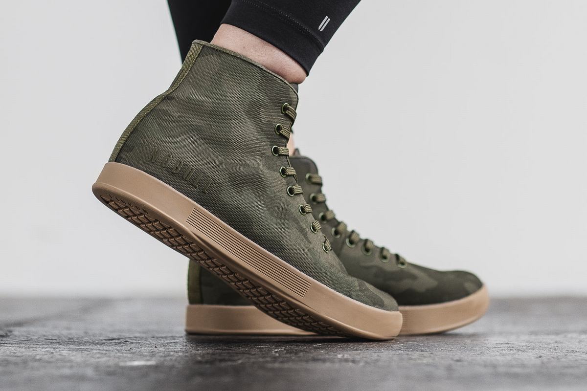 Dark Camo Women's Nobull High-Top Canvas Trainers | USA146350