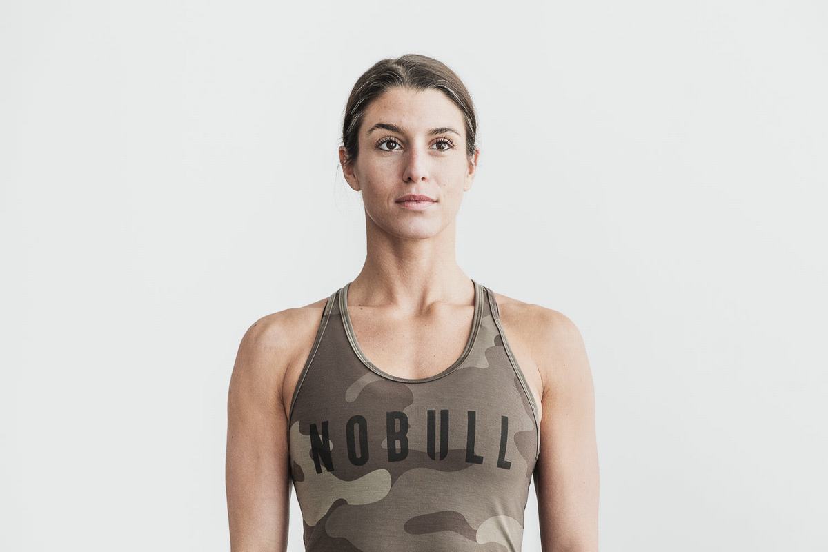 Dark Camo Women\'s Nobull Racerback Tank Tops | USA206783