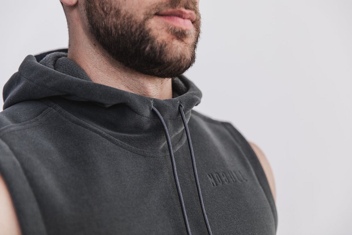 Dark Grey Men's Nobull Arctic Sleeveless Pullover | USA807396