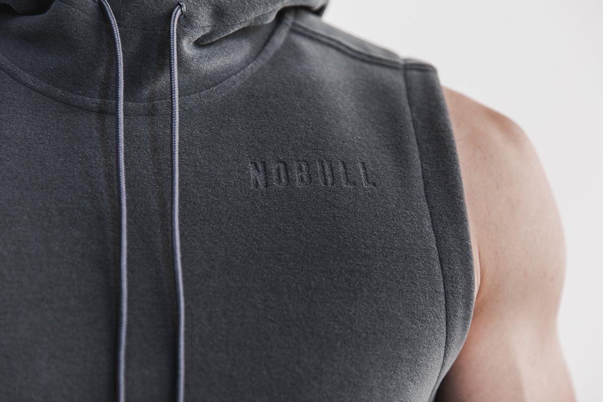 Dark Grey Men's Nobull Arctic Sleeveless Pullover | USA807396