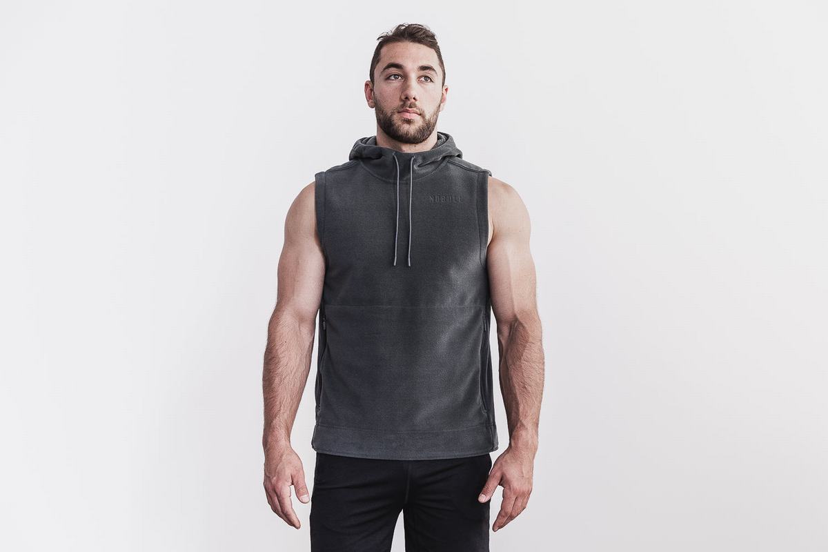 Dark Grey Men\'s Nobull Arctic Sleeveless Pullover | USA807396