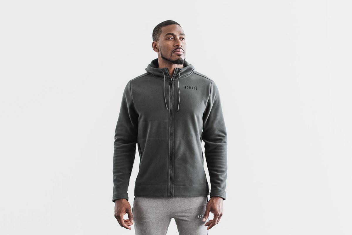 Dark Grey Men's Nobull Arctic Zip-up Jackets | USA810645