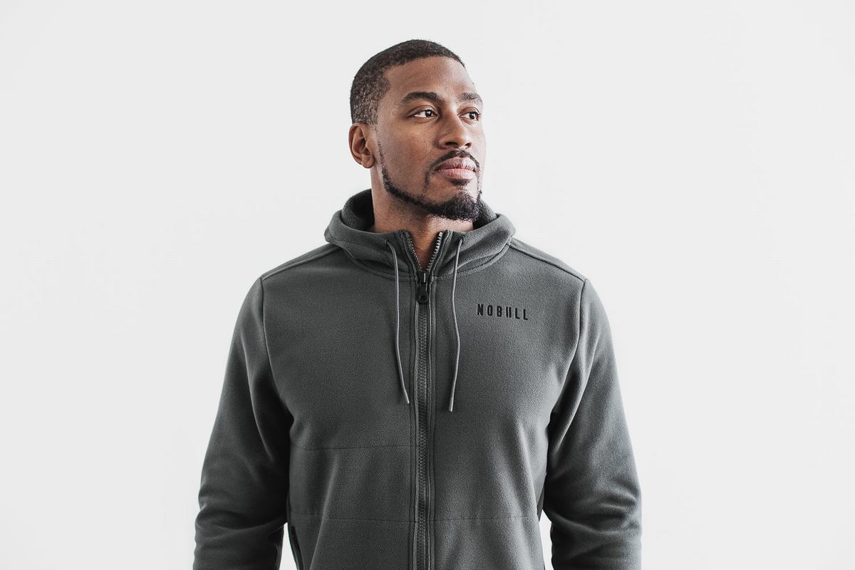 Dark Grey Men\'s Nobull Arctic Zip-up Jackets | USA810645