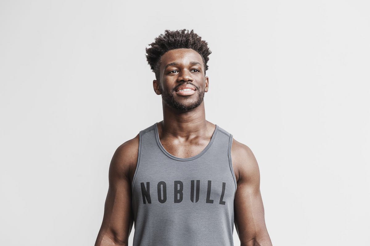 Dark Grey Men\'s Nobull Tank Tops | USA978124