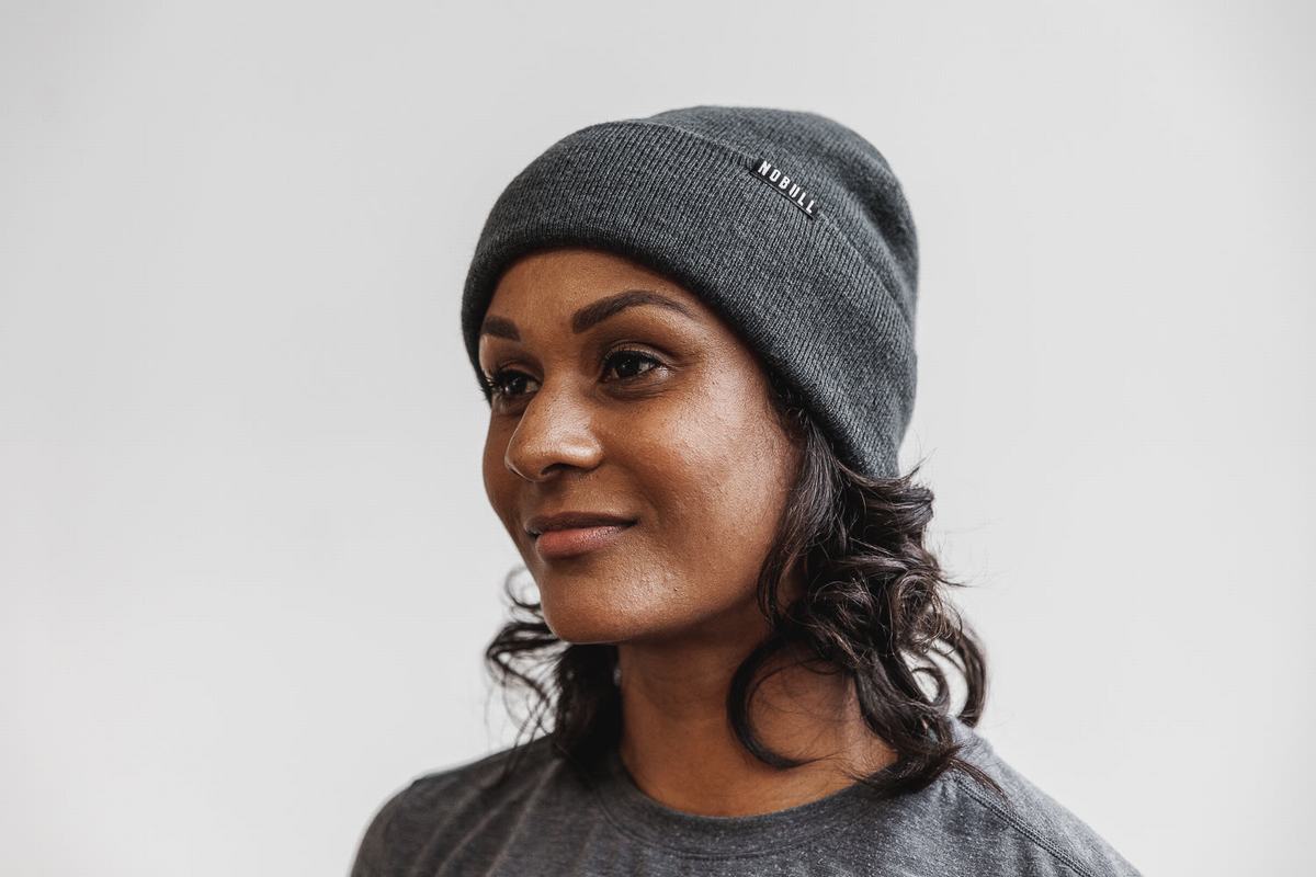 Dark Grey Women's Nobull Cuffed Beanie | USA637280