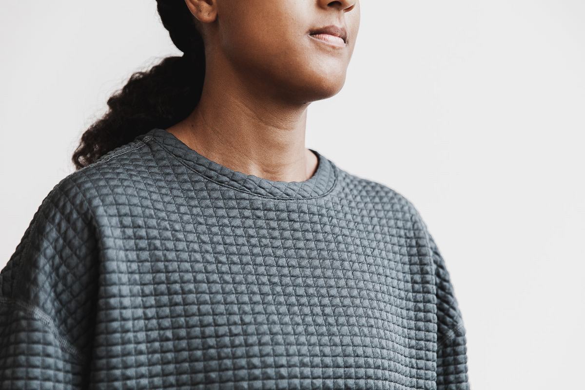 Dark Grey Women's Nobull Quilted Crew Pullover | USA608934