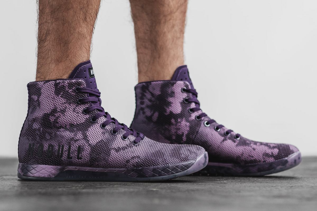 Dark Purple Men's Nobull Superfabric High-Top Tie-Dye Trainers | USA816074