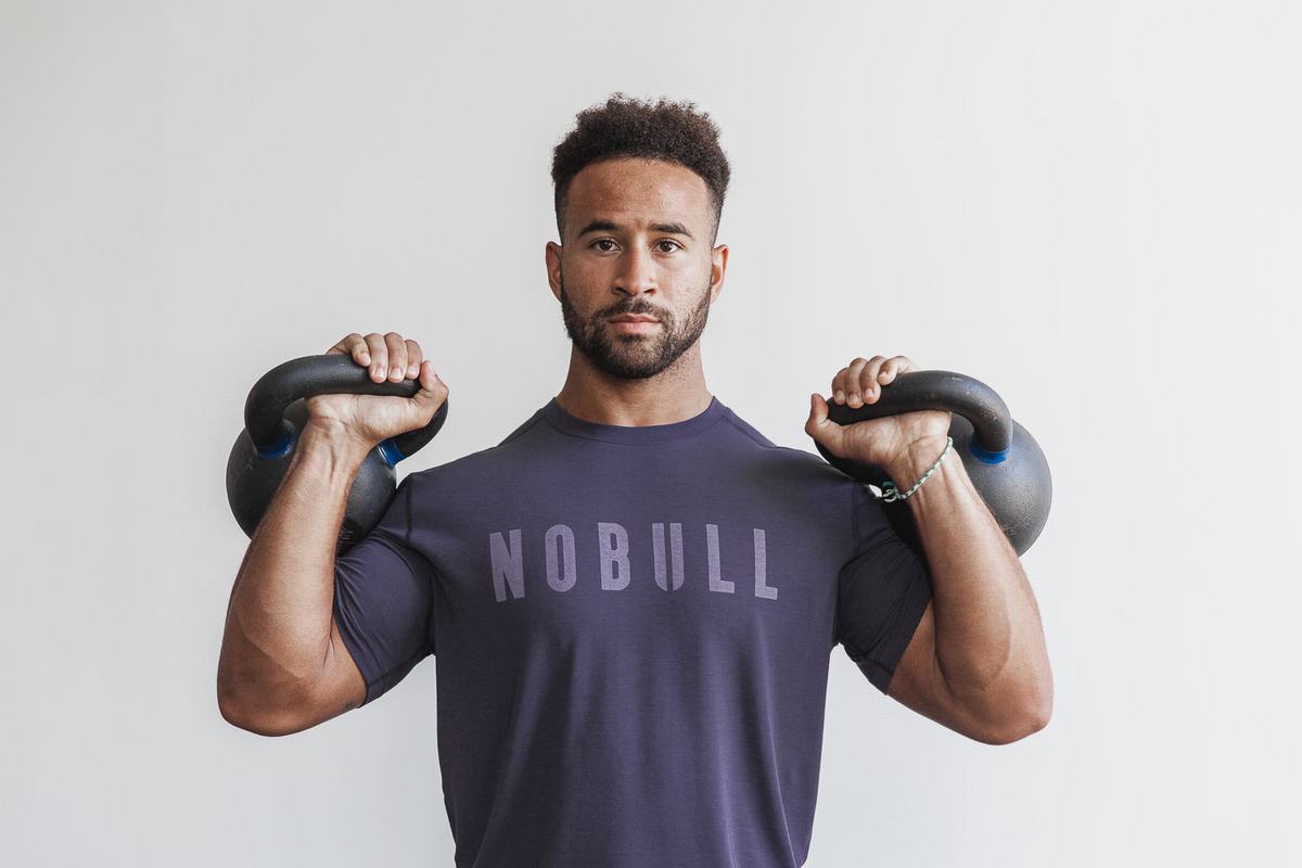 Dark Purple Men's Nobull T Shirts | USA769245