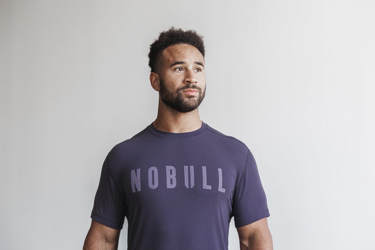 Dark Purple Men\'s Nobull T Shirts | USA769245