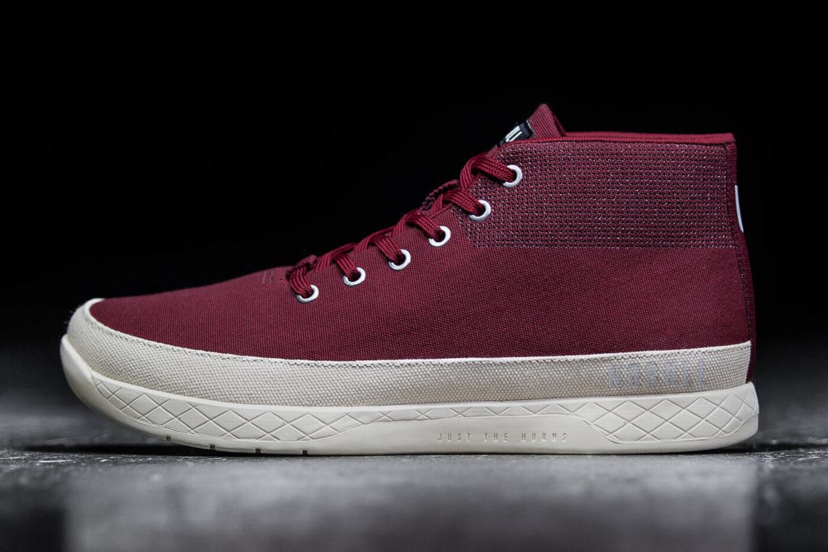 Dark Red Men's Nobull Canvas Mid Trainers | USA912538