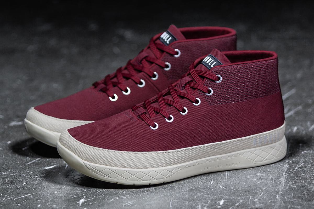 Dark Red Men's Nobull Canvas Mid Trainers | USA912538