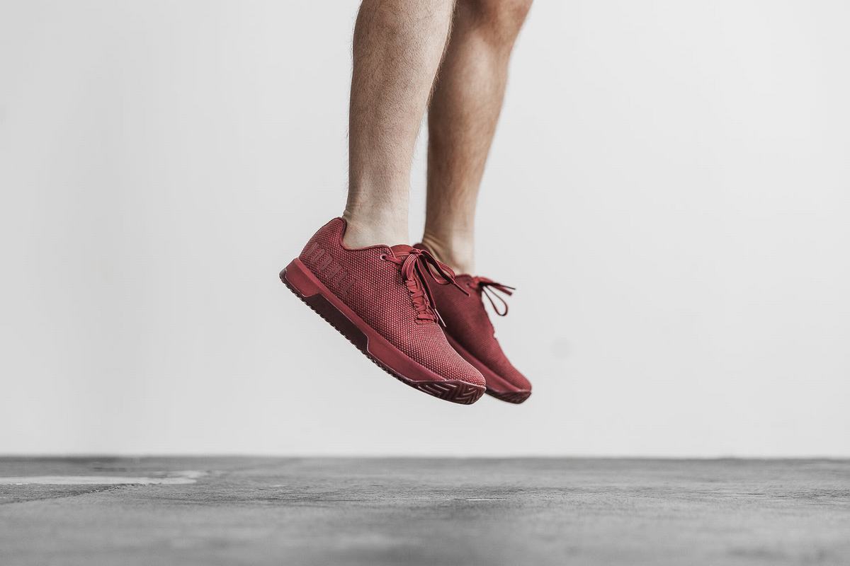 Dark Red Men's Nobull Superfabric Trainers | USA657394