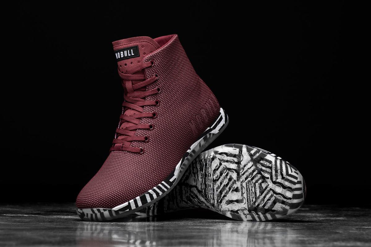 Dark Red Women's Nobull High-Top Trainers | USA584613