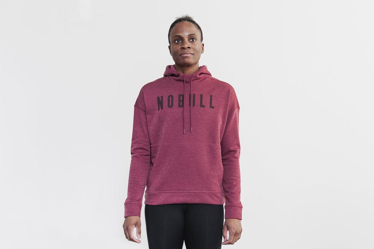 Dark Red Women\'s Nobull Hoodie | USA867345