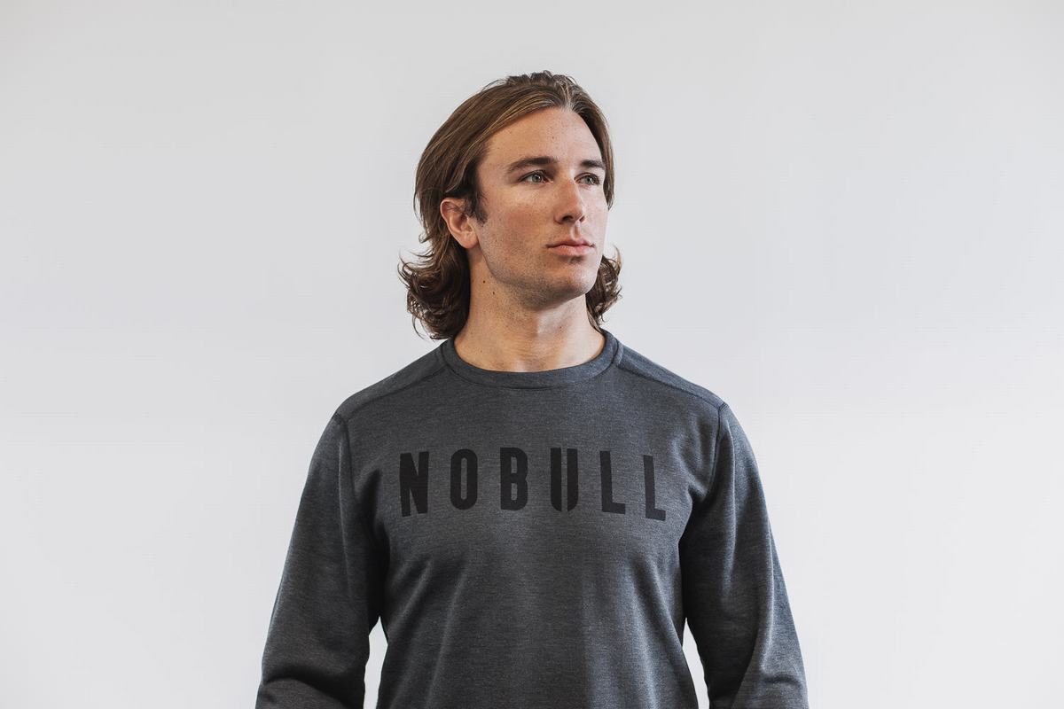 Deep Grey Men\'s Nobull Crew Sweatshirts | USA018945