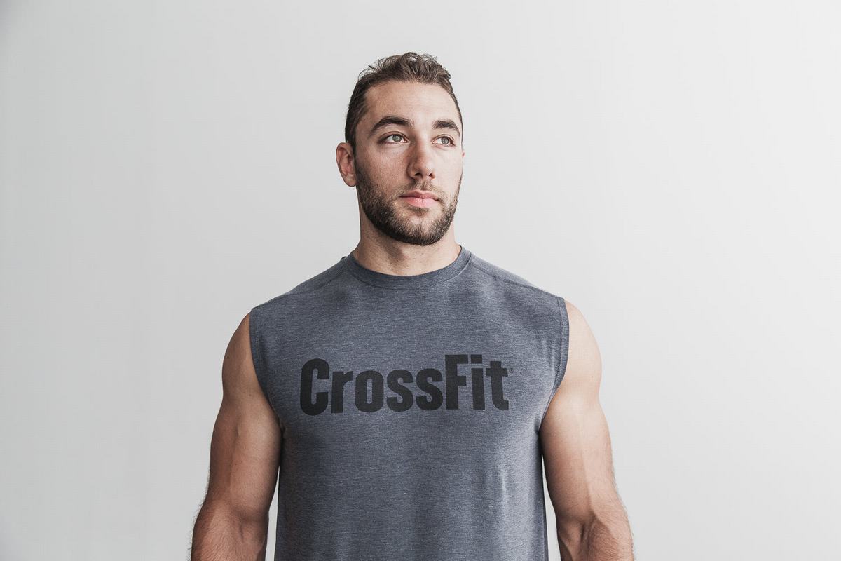 Deep Grey Men's Nobull Crossfit® Sleeveless T Shirts | USA742963