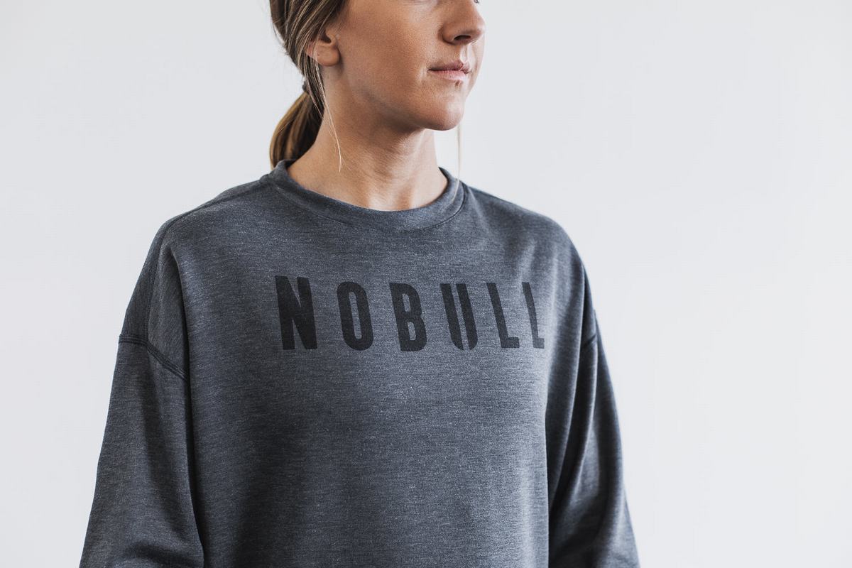 Deep Grey Women's Nobull Crew Sweatshirts | USA410326