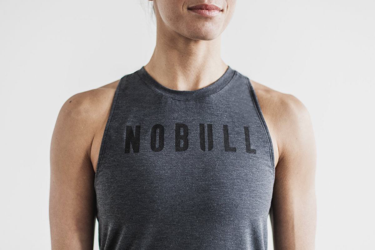 Deep Grey Women's Nobull High-Neck Classic Colors Tank Tops | USA087963